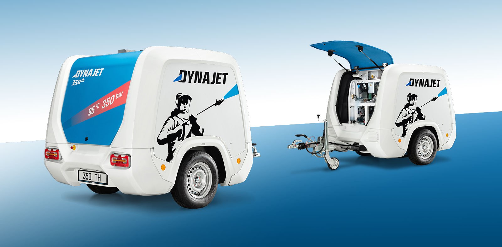 The new DYNAJET 350th Blue Performance - High-pressure water cleaner with digital control and up to 350 bar working pressure